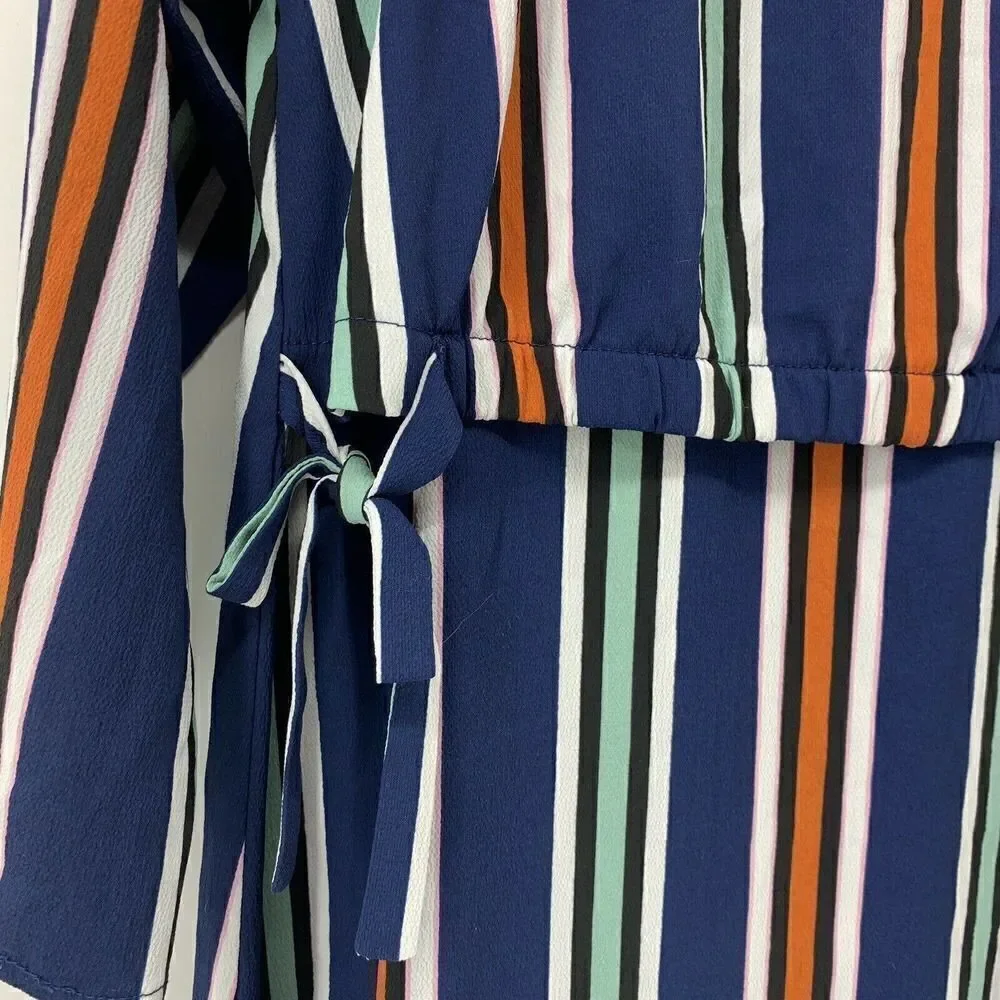 Gianni Bini Girls XL Blue Striped Layered Dress